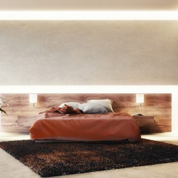 Quarto moderno iluminado